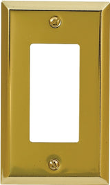Amerelle 163RBR Wallplate, Traditional, 4-15/16 in L, 2-7/8 in W, 1-Gang, Steel, Polished Brass