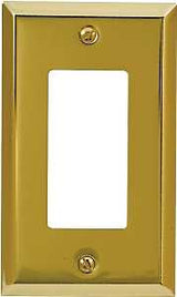 Amerelle 163RBR Wallplate, Traditional, 4-15/16 in L, 2-7/8 in W, 1-Gang, Steel, Polished Brass