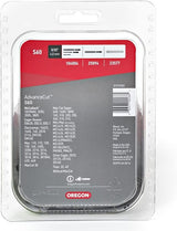 Oregon S60 Chainsaw Chain, 18 in L Bar, 0.05 Gauge, 3/8 in TPI/Pitch, 60-Link