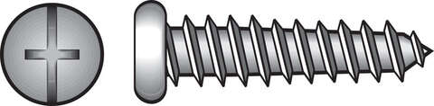 Hillman No. 8 X 2 in. L Phillips/Slotted Pan Head Sheet Metal Screws 100 pk
