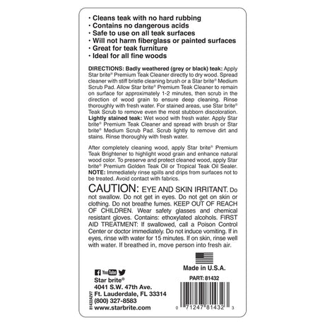 Star brite Teak Cleaner Liquid 32 oz