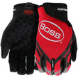 Boss Utility B52201-XL Gloves, Men's, XL, 8-3/8 to 8-3/4 in L, Reinforced Thumb, Hook and Loop, Slip-On Cuff, Red