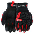 Boss Impact1 B52354-XL Work Gloves, Men's, XL, 8-3/8 to 8-3/4 in L, Reinforced Thumb, Hook and Loop, Slip-On Cuff, Black