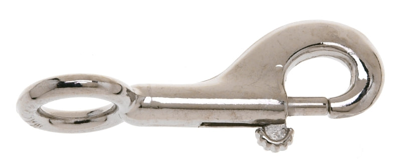 Campbell T7615202 Round Eye Bolt Snap, 5/8 in, 90 lb Working Load, Zinc, Nickel-Plated