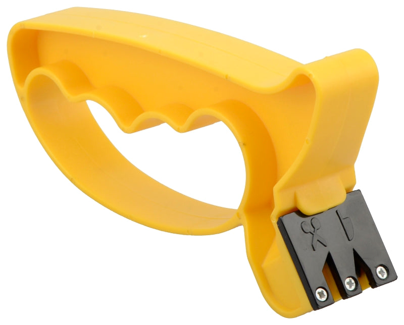 Vulcan 30090 Knife and Scissors Sharpener, PP Handle, Body: Yellow, Top: Black