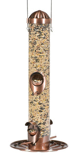 Perky-Pet Wild Bird and Finch 1.8 lb Copper 2-in-1 Bird Feeder 4 ports, Pack of 2