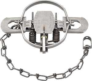 Duke Traps 0490 Coil Spring Trap, Spring Locking, For: Bobcat, Coyote, Fox, Lynx, Otter
