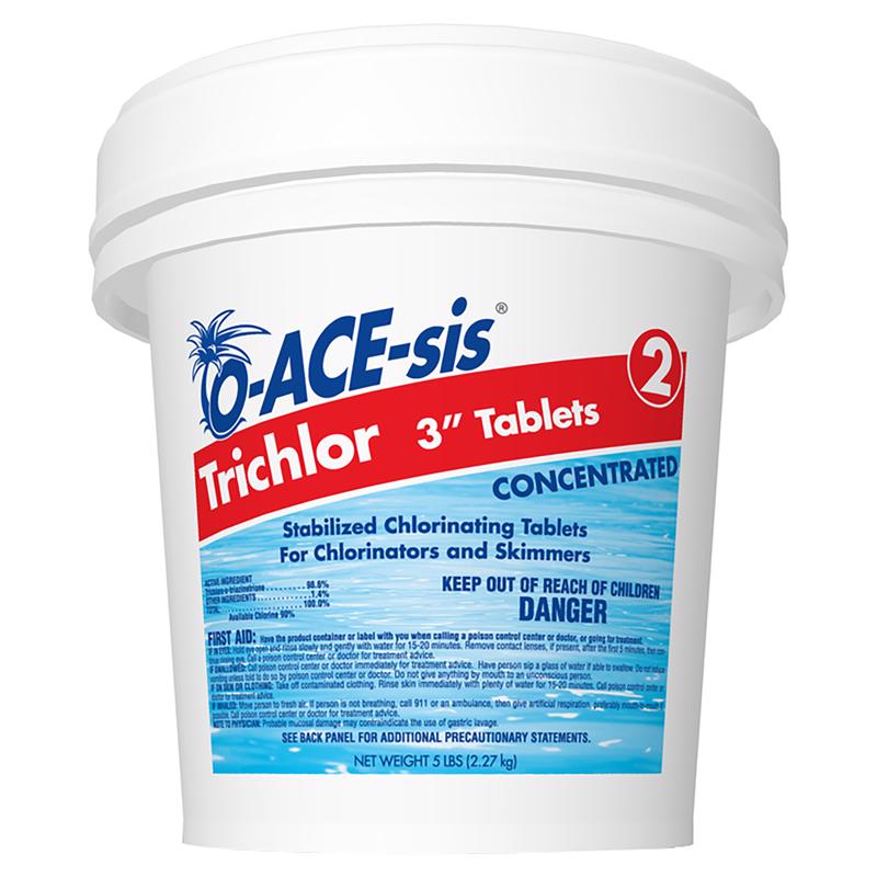 O-ACE-sis 3″ Tablet Trichlor 5 lb, Pack of 8, Pack of 8