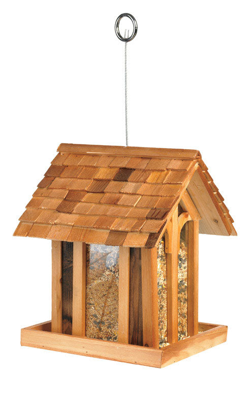 Perky-Pet Wild Bird 3.5 lb Wood Mountain Chapel Bird Feeder 1 ports, Pack of 2