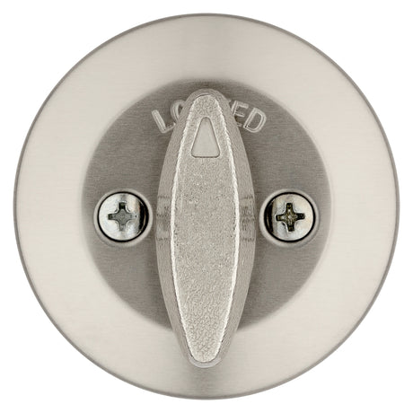 Kwikset 660 15 RCAL RCS Deadbolt, Metal, Satin Nickel, 2-3/8, 2-3/4 in Backset, K3 Keyway, 1-3/4 to 1-3/8 in Thick Door
