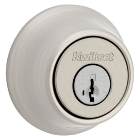 Kwikset 660 15 RCAL RCS Deadbolt, Metal, Satin Nickel, 2-3/8, 2-3/4 in Backset, K3 Keyway, 1-3/4 to 1-3/8 in Thick Door
