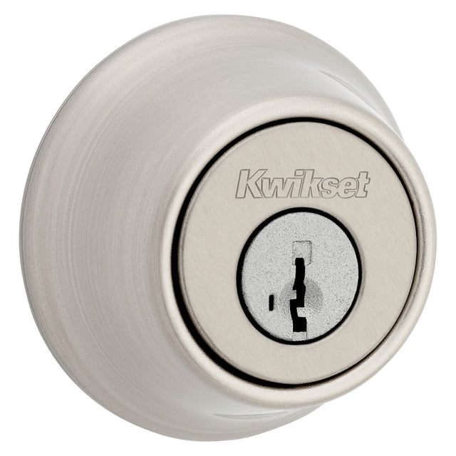 Kwikset 660 15 RCAL RCS Deadbolt, Metal, Satin Nickel, 2-3/8, 2-3/4 in Backset, K3 Keyway, 1-3/4 to 1-3/8 in Thick Door