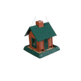 North States Log Cabin Wild Bird 1 lb Plastic Hopper Bird Feeder 4 ports, Pack of 2