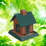 North States Log Cabin Wild Bird 1 lb Plastic Hopper Bird Feeder 4 ports, Pack of 2