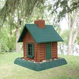 North States Log Cabin Wild Bird 1 lb Plastic Hopper Bird Feeder 4 ports, Pack of 2