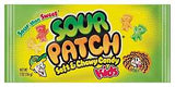 Sour Patch SPK24 Candy, Nutritional Information: 215 Calories, 36 mg Sodium, 52.975 g Carbohydrates, 37.226 g Sugar, Pack of 24