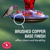 Perky-Pet Hummingbird 24 oz Copper/Glass Antique Bottle Nectar Bird Feeder 4 ports, Pack of 2