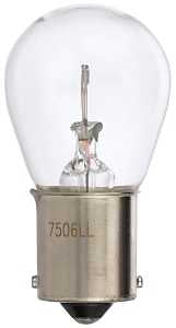 Peak 7506LL-BPP Miniature Automotive Bulb, 460 Lumens, 13.5 V, 25 W, Incandescent Lamp, Bayonet, Clear