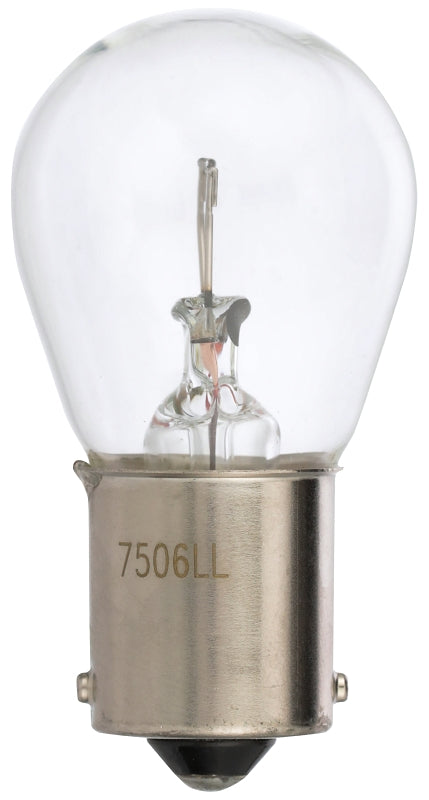 Peak 7506LL-BPP Miniature Automotive Bulb, 460 Lumens, 13.5 V, 25 W, Incandescent Lamp, Bayonet, Clear