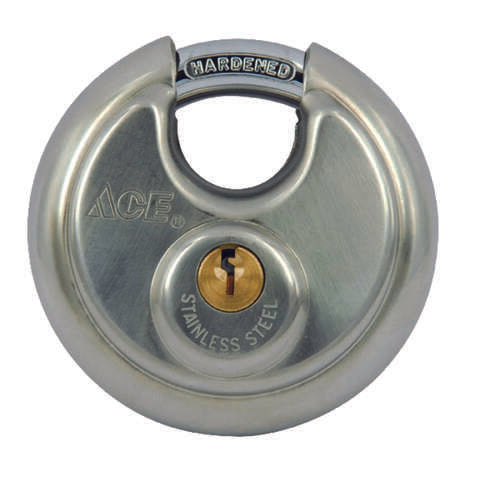 Ace 2-3/4 in. H X 2-3/4 in. W X 1-1/16 in. L Stainless Steel 4-Pin Cylinder Shrouded Padlock