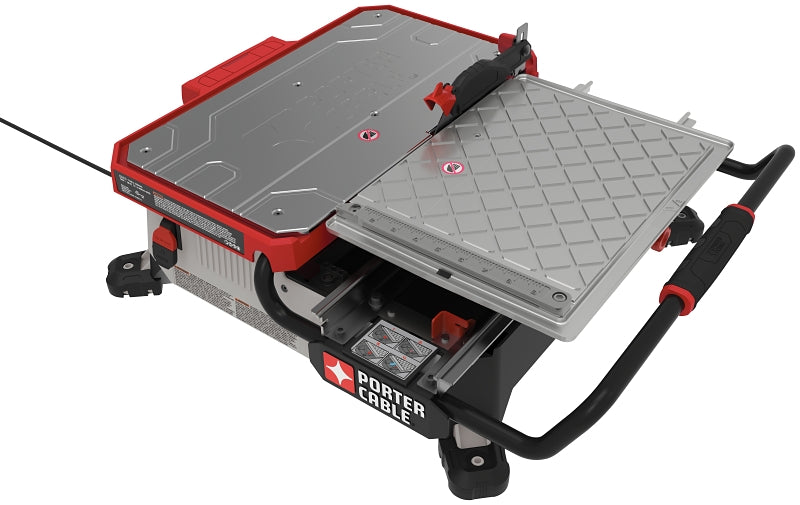 Porter-Cable PCE980 Table Top Wet Tile Saw, 120 V, 6.5 A, 1300 W, 7 in Dia Blade, 17-1/2 in Ripping