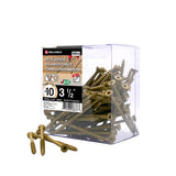 Reliable FKCN17T10312C1 Deck Screw, #10-9 Thread, 3-1/2 in L, Coarse, Partial Thread, Flat with Nibs Head, Square Drive