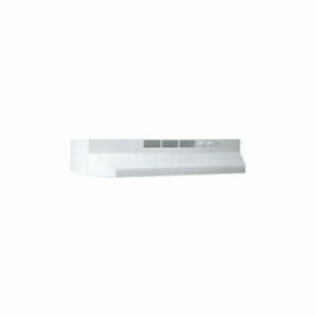 Broan 412401 Under Cabinet Range Hood, 2 Fan, Non-Ducted Vent, 24 in W, 17-1/2 in D, 6 in H, Steel, White, ADA Compliant