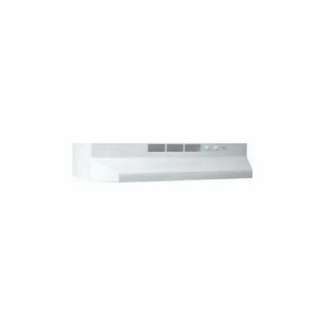 Broan 412401 Under Cabinet Range Hood, 2 Fan, Non-Ducted Vent, 24 in W, 17-1/2 in D, 6 in H, Steel, White, ADA Compliant