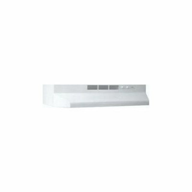 Broan 412401 Under Cabinet Range Hood, 2 Fan, Non-Ducted Vent, 24 in W, 17-1/2 in D, 6 in H, Steel, White, ADA Compliant