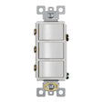 Broan P3RW Three-Rocker Switch, 15 A, 120 VAC, White