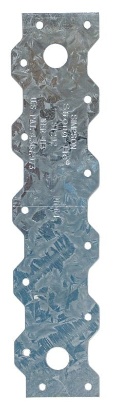 Simpson Strong-Tie ST Series ST292 Strap Tie, 9-5/16 in L, 2-1/16 in W, Steel, Zinc Galvanized, Fastening Method: Screw, Pack of 50