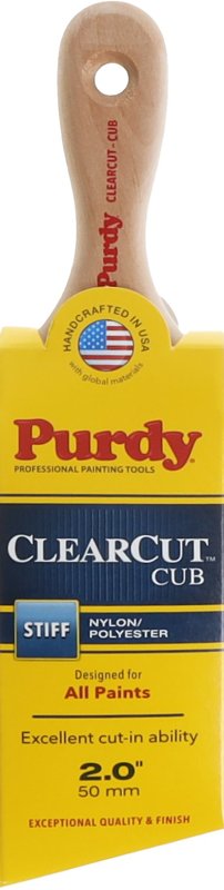 Purdy Clearcut Cub Series 144153120 Paint Brush, 2 in W, Angled Brush, Nylon/Polyester Bristle