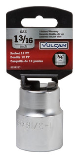 Vulcan MT-SS6038 Drive Socket, 1-3/16 in Socket, 3/4 in Drive, 12-Point, Chrome Vanadium Steel, Chrome