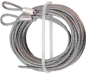 Prime-Line GD 52100 Aircraft Cable, 1/8 in Dia, 12 ft L, 2155 lb Working Load, Carbon Steel, Galvanized