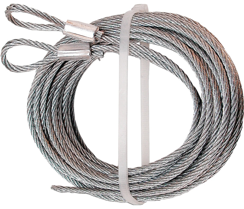 Prime-Line GD 52100 Aircraft Cable, 1/8 in Dia, 12 ft L, 2155 lb Working Load, Carbon Steel, Galvanized