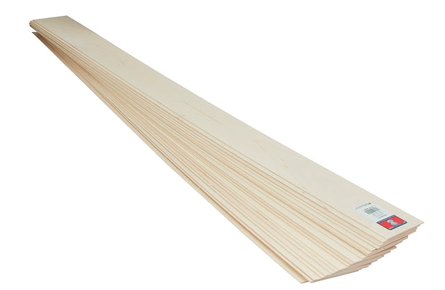 Midwest Products 5004 Craft Wood Sheet, 36 in L, 4 in W, 1/8 in Thick, Basswood