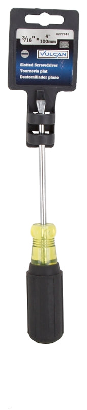 Vulcan MP-SD03 Screwdriver, 3/16 in Drive, Slotted Drive, 7-1/2 in OAL, 4 in L Shank, Plastic/Rubber Handle