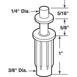 Prime-Line N 6700 Door Pivot, 3/8 in Dia Base, 1 in H Base, Plastic