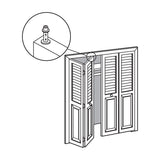 Prime-Line N 6700 Door Pivot, 3/8 in Dia Base, 1 in H Base, Plastic