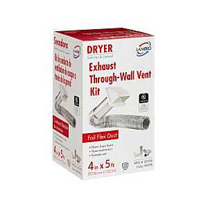 Lambro 1373W Wall Hood Vent Kit, Plastic, White, Includes: (1) 4 x 11 in Aluminum Snap Lock Tail Pipe, 10/PK