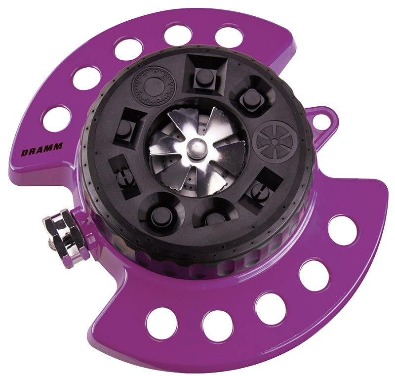 Dramm ColorStorm 10-15026 Turret Sprinkler, Berry, Full-Circle, Part-Circle, 250 to 575 sq-ft, Plastic/Zinc