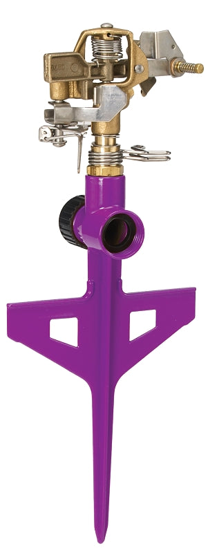 Dramm 15066 Stake Impulse Sprinkler, Berry, Full-Circle, Part-Circle, 70 ft, Circular, Brass/Plastic/Zinc