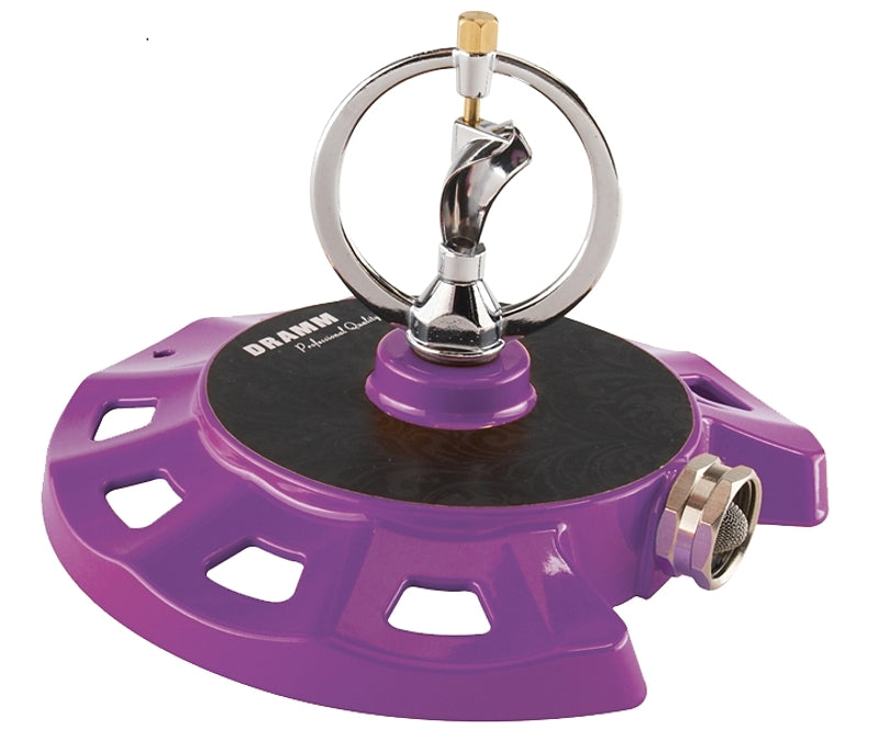Dramm 15076 Spinning Sprinkler, 1100 sq-ft, Pop-Up Nozzle Trajectory, Aluminum/Plastic/Zinc