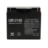 Universal Power Group UB12180 18 Ah 12 V Lead Acid Battery, Pack of 2