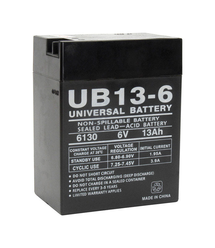 Universal Power Group UB13-6 13 Ah 6 V Lead Acid Battery, Pack of 2