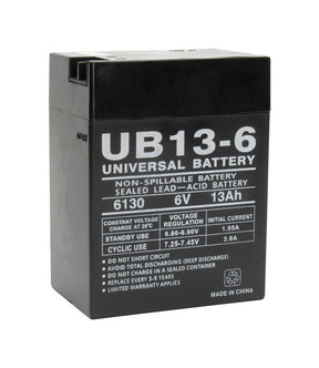 Universal Power Group UB13-6 13 Ah 6 V Lead Acid Battery, Pack of 2