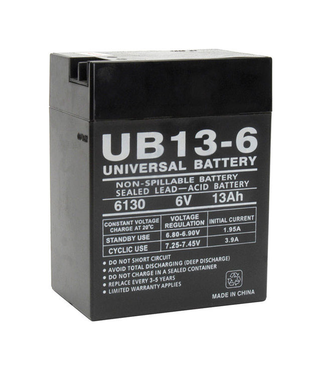 Universal Power Group UB13-6 13 Ah 6 V Lead Acid Battery, Pack of 2