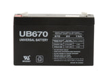 Universal Power Group UB670 7 Ah 6 V Lead Acid Battery, Pack of 2