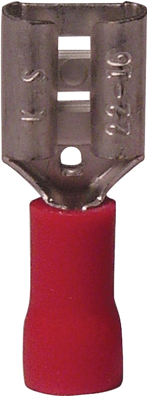Gardner Bender 10-141F Disconnect Terminal, 600 V, 22 to 16 AWG Wire, 1/4 in Stud, Vinyl Insulation, Red, 21/PK