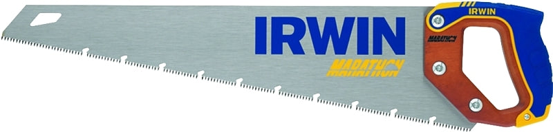Irwin 2011204 Coarse Cut Saw, 20 in L Blade, 9 TPI, Steel Blade, Cushion Grip Handle, Hardwood/Rubber Handle